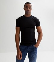 New Look Black Crew Neck Muscle Fit T-Shirt